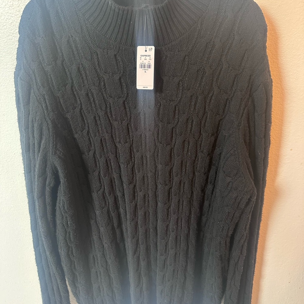 Express Black Cable Knit Sweater